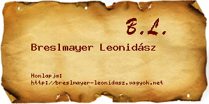 Breslmayer Leonidász névjegykártya